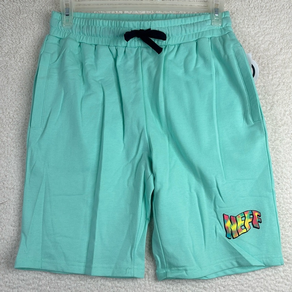 NWT NEFF Men’s Streetwear Green Drawstring Shorts Acid Drip